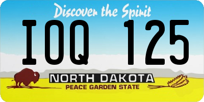 ND license plate IOQ125