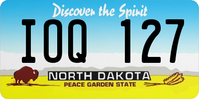 ND license plate IOQ127