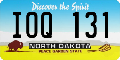 ND license plate IOQ131