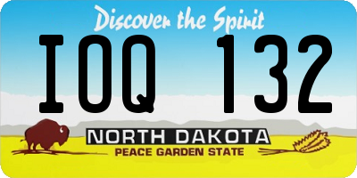 ND license plate IOQ132