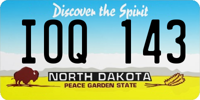 ND license plate IOQ143