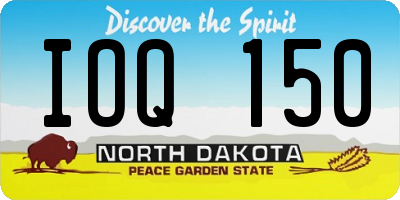ND license plate IOQ150