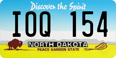 ND license plate IOQ154
