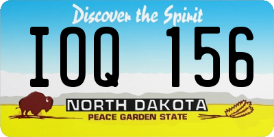 ND license plate IOQ156