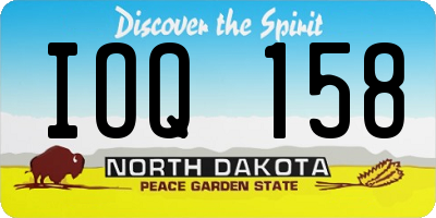 ND license plate IOQ158
