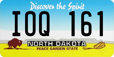ND license plate IOQ161