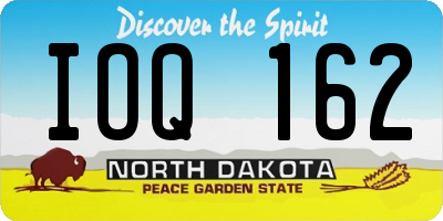 ND license plate IOQ162