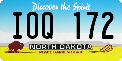 ND license plate IOQ172