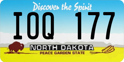 ND license plate IOQ177