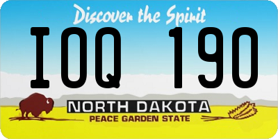 ND license plate IOQ190