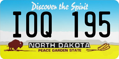 ND license plate IOQ195