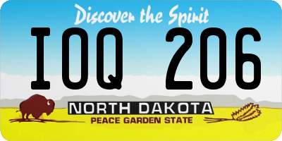ND license plate IOQ206