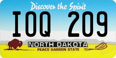 ND license plate IOQ209