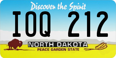 ND license plate IOQ212