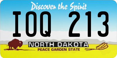 ND license plate IOQ213