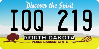 ND license plate IOQ219