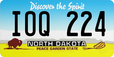 ND license plate IOQ224