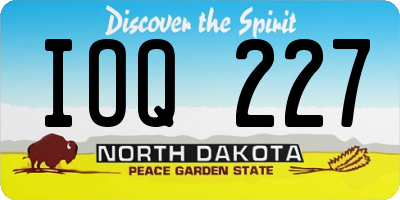 ND license plate IOQ227
