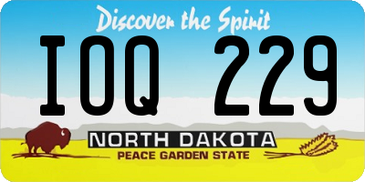 ND license plate IOQ229