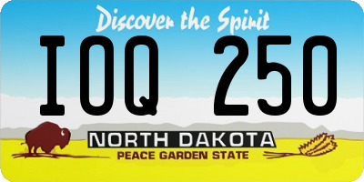 ND license plate IOQ250