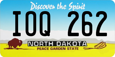 ND license plate IOQ262