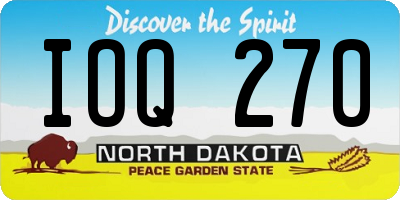 ND license plate IOQ270