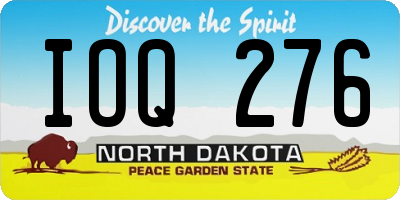 ND license plate IOQ276