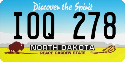 ND license plate IOQ278