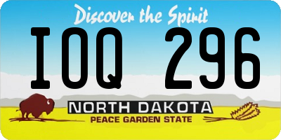 ND license plate IOQ296
