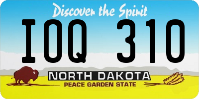 ND license plate IOQ310