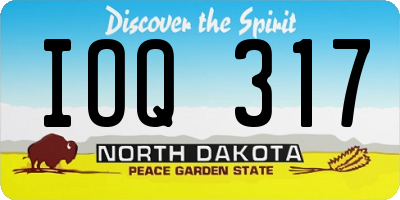 ND license plate IOQ317