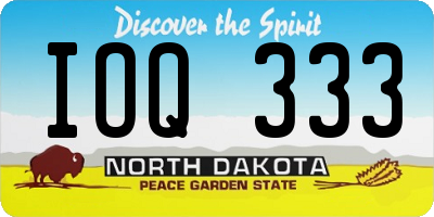 ND license plate IOQ333