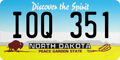 ND license plate IOQ351