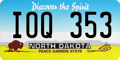 ND license plate IOQ353