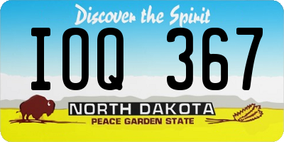 ND license plate IOQ367