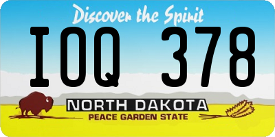 ND license plate IOQ378