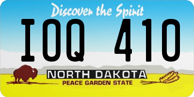 ND license plate IOQ410