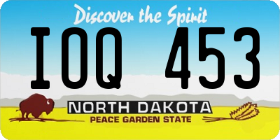 ND license plate IOQ453