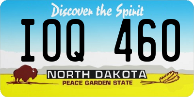 ND license plate IOQ460