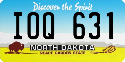 ND license plate IOQ631