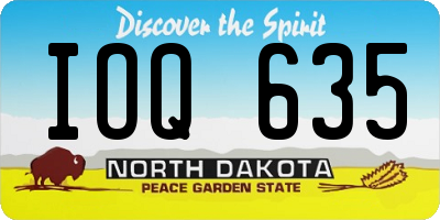 ND license plate IOQ635