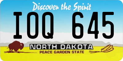 ND license plate IOQ645