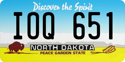ND license plate IOQ651