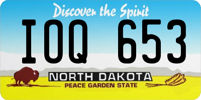 ND license plate IOQ653