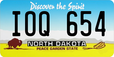 ND license plate IOQ654