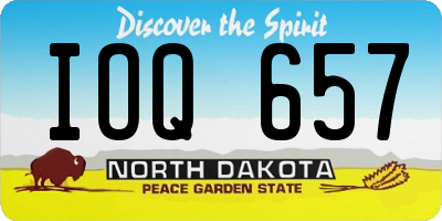 ND license plate IOQ657