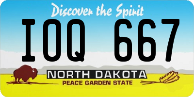 ND license plate IOQ667