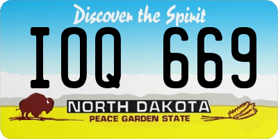 ND license plate IOQ669