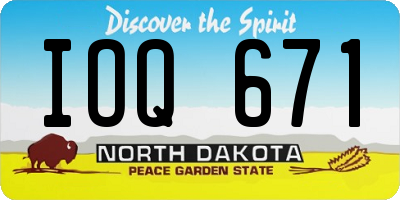 ND license plate IOQ671