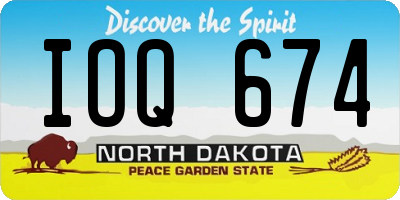 ND license plate IOQ674